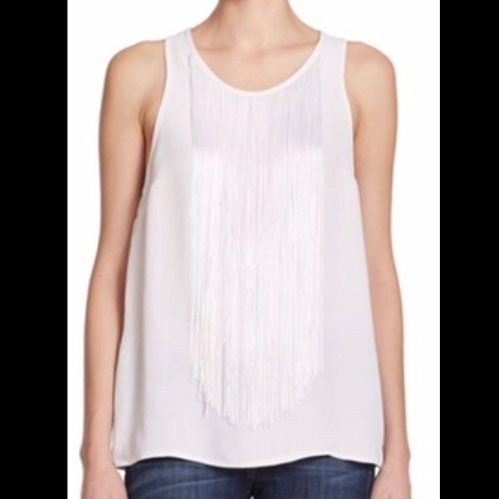 Fringed white tank top